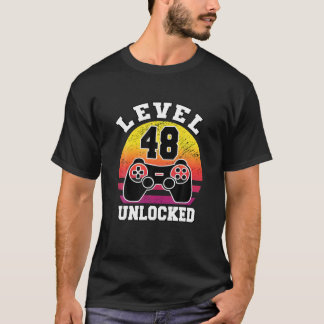 Nivå 48 olåst 48 år gammal Retro 80S 48th Birt T Shirt