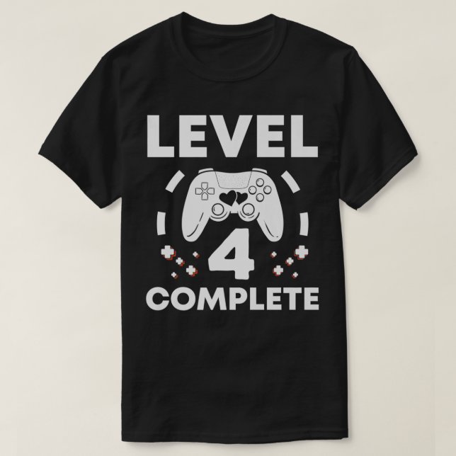 Nivå 4 Fullständig 4:e årsdagen för Bröllop T Shirt (Design framsida)