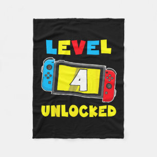 Nivå 4 Upplåst 4-års Födelsedags Tröja TV-Spel 4 Å Fleecefilt