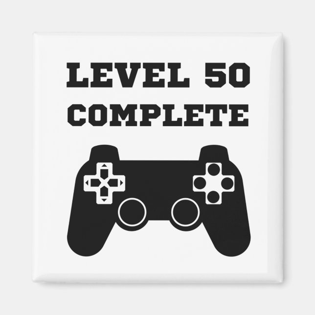 Nivå 50 färdig 50-årsdag magnet (Framsidan)