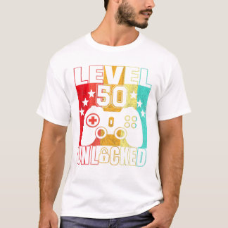 Nivå 50 Olåst 50 år BDay Manar T Shirt