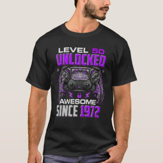 Nivå 50 olåst Fantastisk sedan 1972 50:e födelseda T Shirt