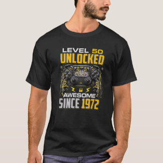 Nivå 50 olåst Fantastisk sedan 1972 50:e födelseda T Shirt