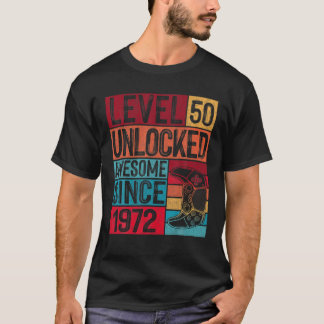 Nivå 50 olåst Fantastisk sedan 1972 Vintage 50:e T Shirt
