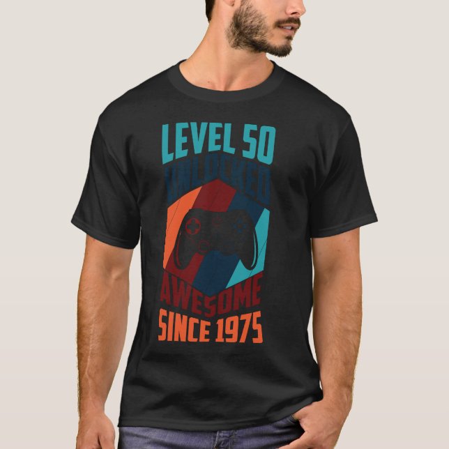 Nivå 50 olåst Fantastisk sedan 1975. T Shirt (Framsida)