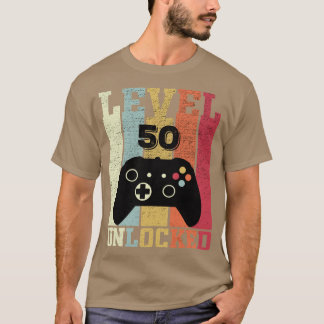Nivå 50 Upplåst Rolig Videospelare 50-årsdag T Shirt