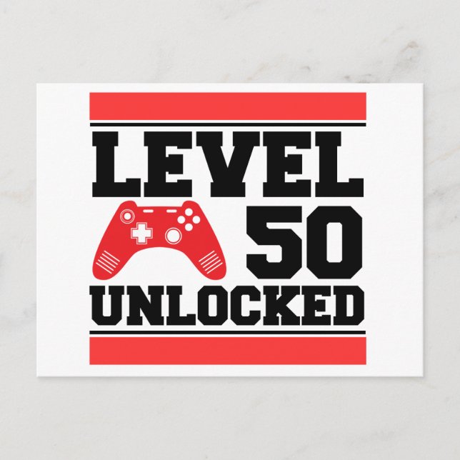 Nivå 50 Upplåst Vykort (Framsida)