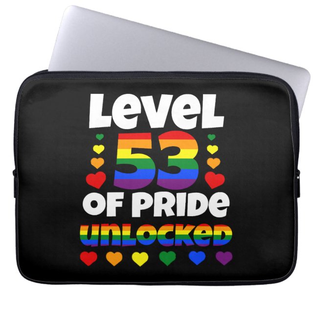 Nivå 53 i Pridet Olåst regnbåge (HBT) 53:e Laptop Fodral (Framsidan)