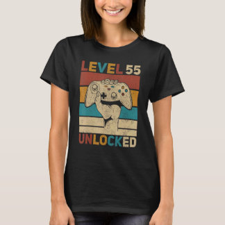 Nivå 55 Olåst 55:e födelsedagen 55 år gammal spela T Shirt
