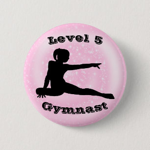 Nivå 5 Gymnast - Girls Gymnastics Button Knapp