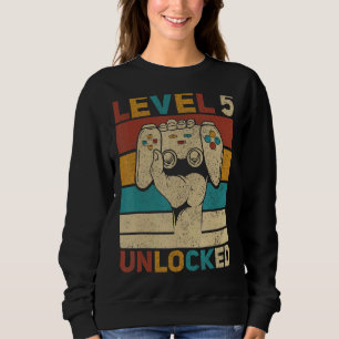 Nivå 5 Olåst femte födelsedag 5 år gammal gamerpoj T Shirt