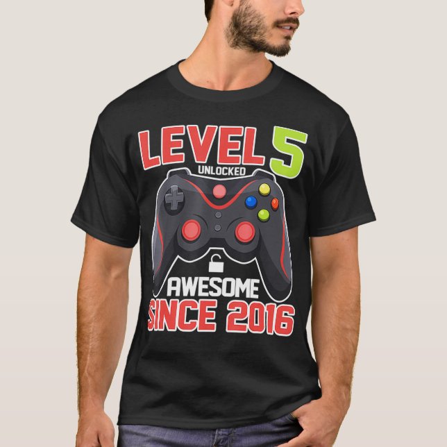 Nivå 5 Olåsta födelsedagsvideospel Fantastisk Sinc T Shirt (Framsida)