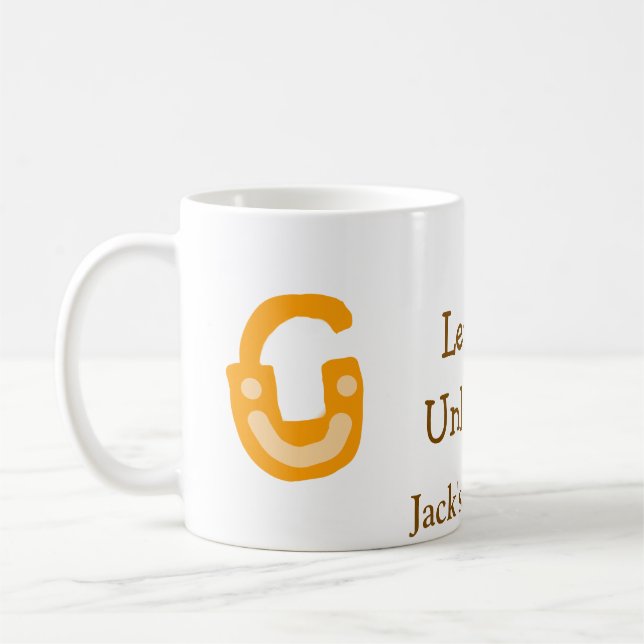 Nivå 5 upplåst lås orangebrun glad födelsedag  kaffemugg (Vänster)