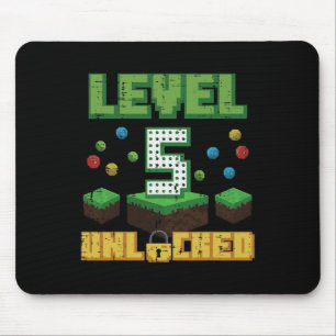 Nivå 5 Upplåst Pixel Gamer 5-årsdag Gaming B Musmatta