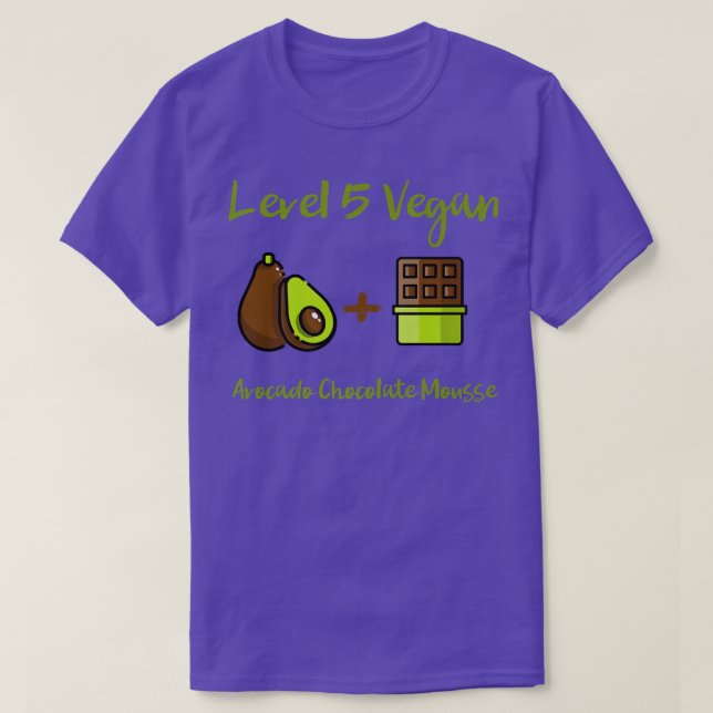Nivå 5 Vegan Avocado Chocolate Mousse Raw Veggie T Shirt (Design framsida)