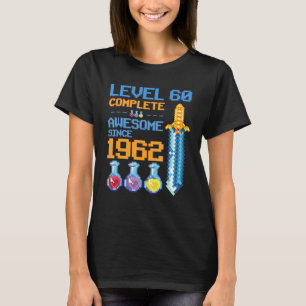 Nivå 60 Olåst videospel 60:e Födelsedagsfesten R T Shirt