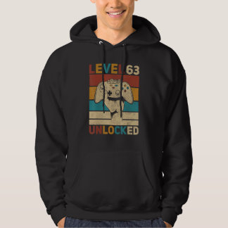 Nivå 63 Olåst 63:e födelsedagen 63 år gammal spela Hoodie