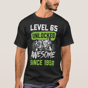 Nivå 65 Olåst Fantastisk sedan 1958 Videospel Bi T Shirt