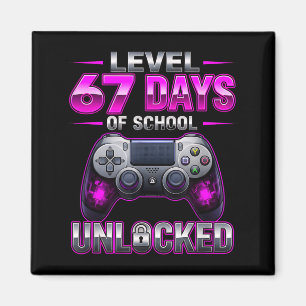 Nivå 67:e skoldagar upplåst Gamer Videospel Magnet