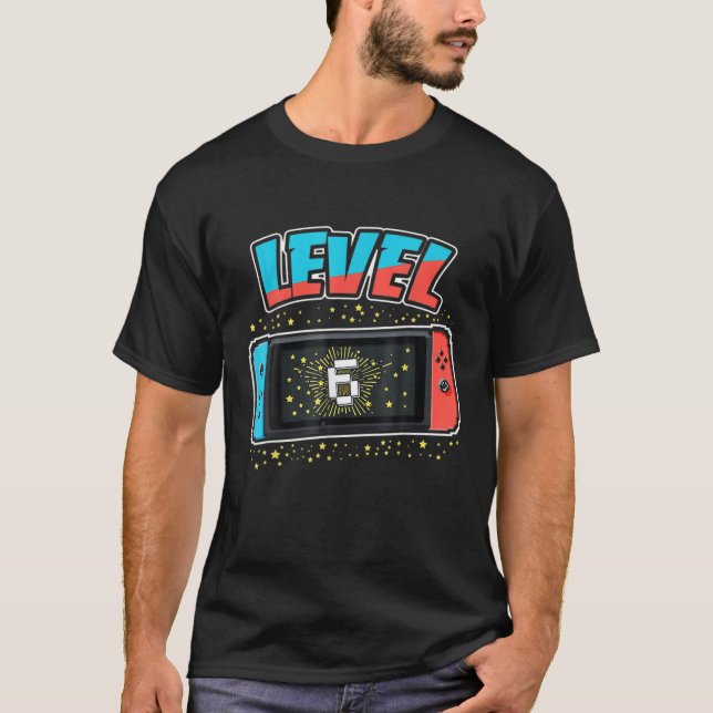 Nivå 6 Födelsedag 6 års GTS för gamla videospel T Shirt (Framsida)