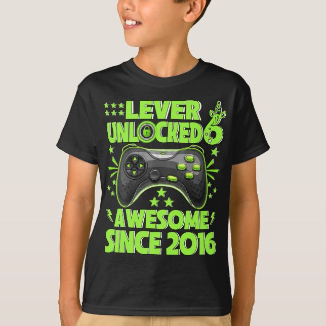Nivå 6 Olåst Fantastisk 2016 Video Game 6e Birth T Shirt (Framsida)