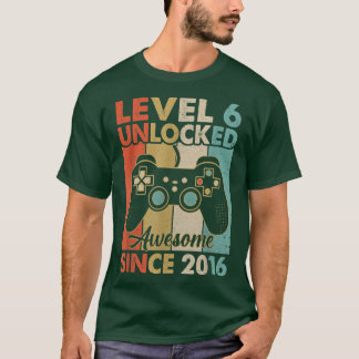 Nivå 6 Olåst Fantastisk 2016 Video Game 6e Birth T Shirt