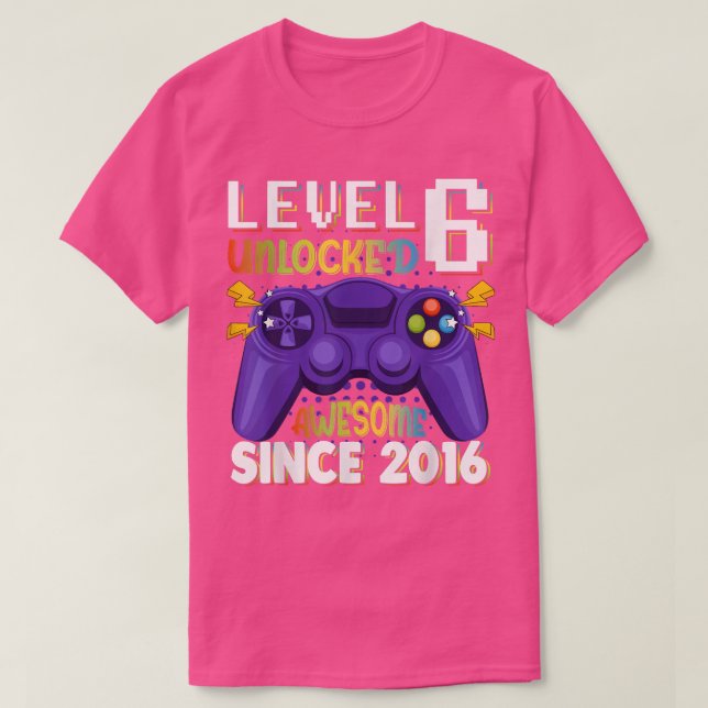 Nivå 6 Olåst Fantastisk 2016 Video Game 6e Birth T Shirt (Design framsida)