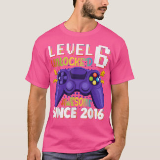 Nivå 6 Olåst Fantastisk 2016 Video Game 6e Birth T Shirt