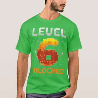 Nivå 6 Upplåst 6-års födelsedag Si år gammal spela T Shirt