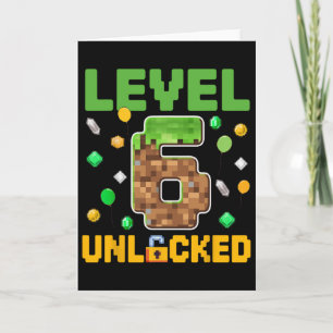 Nivå 6 Upplåst 6-årsdag Gaming Pojkar Spelare Pi Kort