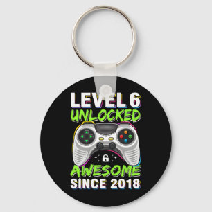 Nivå 6 Upplåst Awesome Sedan 6-årsdag Gaming Nyckelring