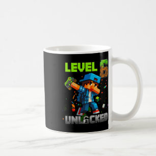 Nivå 6 Upplåst Rolig Födelsedags Pojke Pixel Spela Kaffemugg