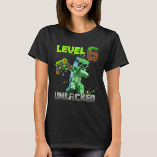 Nivå 6 Upplåst Rolig Födelsedags Pojke Pixel Spela T Shirt