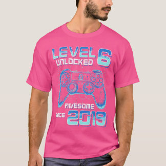 Nivå 6 Upplåst Video Game Party 6-årsdag Gam T Shirt