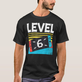 Nivå 6e Birthday Boy 6 Years 6 Years Video Games 6 T Shirt