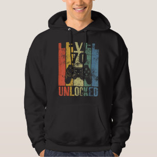 Nivå 70 olåst 70:e födelsedagen för videospelare hoodie