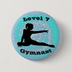 Nivå 7 Gymnast - Girls Gymnastics Button Knapp