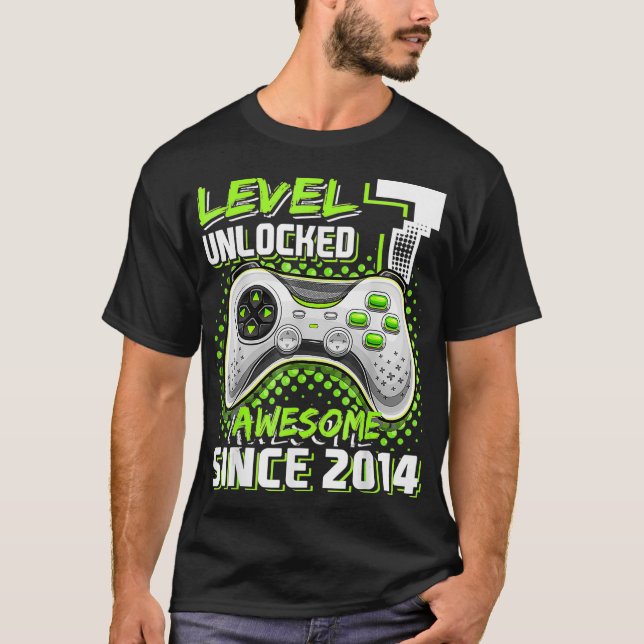 Nivå 7 Olåst Fantastisk 2014 Video Game 7:e Birth T Shirt (Framsida)
