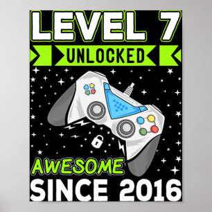 Nivå 7 Olåst Fantastisk 2016 Video Game 7:e Birth Poster