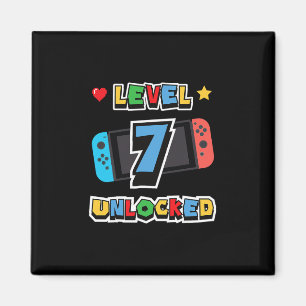 Nivå 7 Upplåst 7-års födelsedags barn videospel 7 Magnet