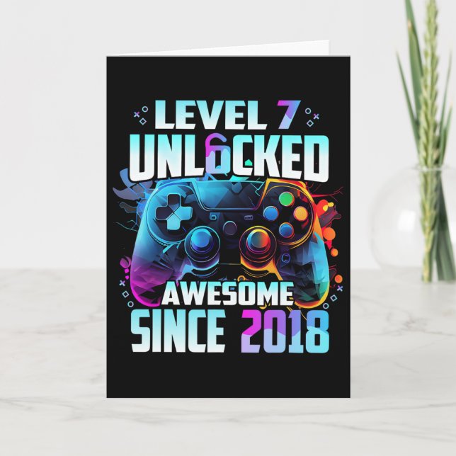 Nivå 7 Upplåst Fantastisk Sedan 7-årsdag Gaming Kort (Framsida)