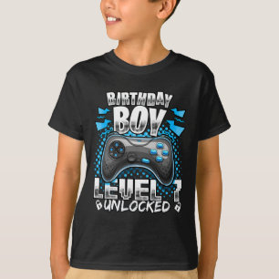 Nivå 7 Upplåst TV-Spel 7-års Födelsedag Gamer Gif T Shirt