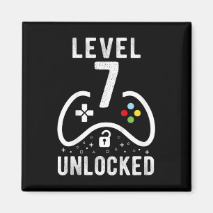 Nivå 7 Upplåst TV-Spel 7-årspresent Magnet