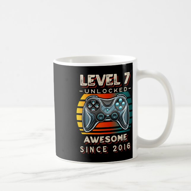 Nivå 7 Upplåst TV-Spel Sju 7-årsdag 7 År Kaffemugg (Höger)