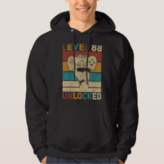 Nivå 88 Olåst 88:e födelsedagen 88 år gammal gamer Hoodie