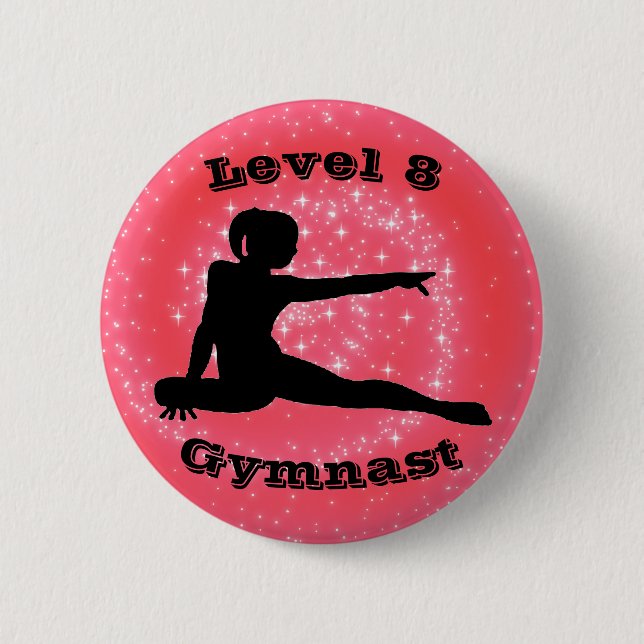 Nivå 8 Gymnast - Girls Gymnastics Button Knapp (Framsida)