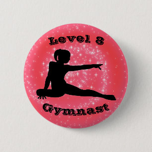 Nivå 8 Gymnast - Girls Gymnastics Button Knapp