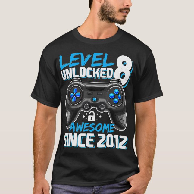 Nivå 8 olåst Fantastisk sedan 2012 videospel 8:e T Shirt (Framsida)