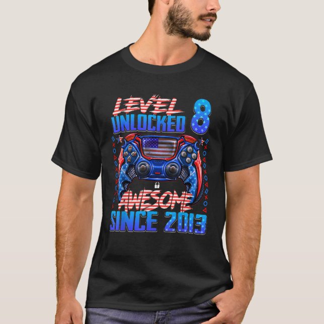 Nivå 8 olåst Fantastisk sedan 2013 åttonde födelse T Shirt (Framsida)