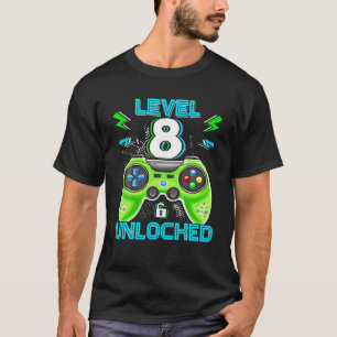 Nivå 8 olåsta födelsedagsbarn 8:e videospel 8:te E T Shirt